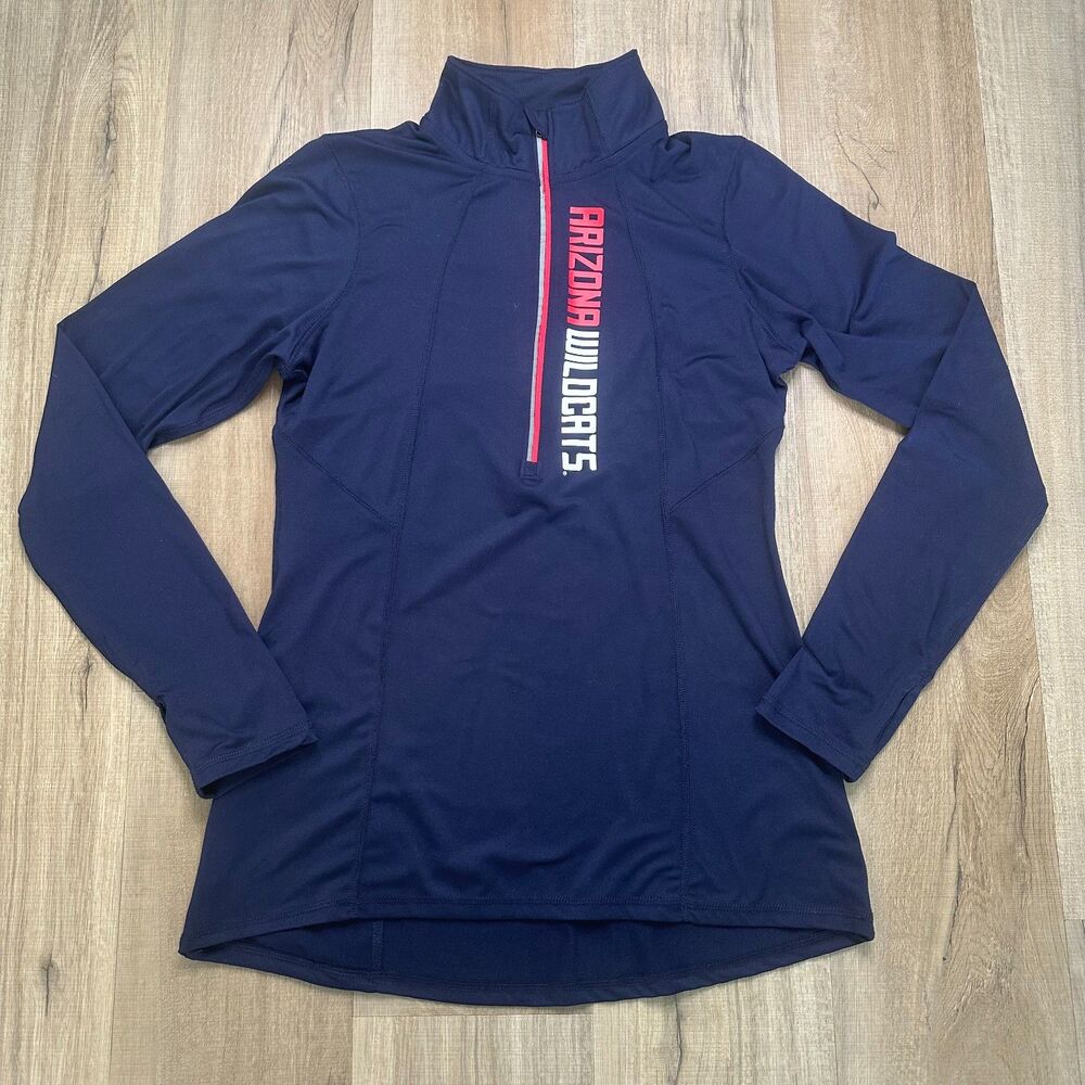 Arizona Wildcats Womens L Large Navy Blue 1/4 Zip Long Sleeve Pullover
